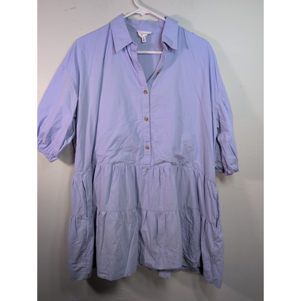 Heyson Womens Puff Sleeve, Smocked Back Mini Dress with Pockets Medium